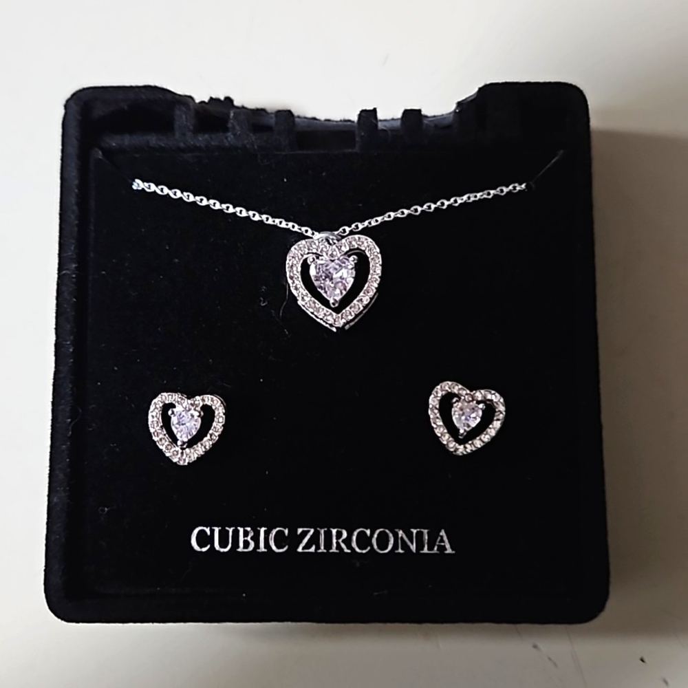 Heart Necklace and earrings